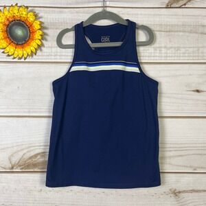 Athleta Girl Navy Blue Pleated Racerback Athletic Tank Top Size S 7